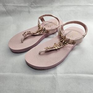 Cali Yoga Foam Meditation Embellished Slingback Thong Sandels Size 8